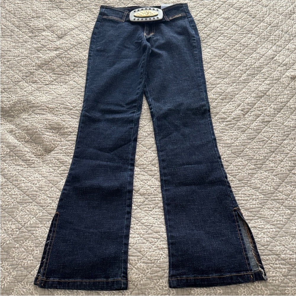 Watch LA Western Style Flare Jeans with Detachable Buckle
